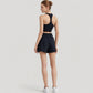 Scoop Neck Sports Bra Top with Wide Straps and Soft Stretch Fit