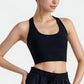 Scoop Neck Sports Bra Top with Wide Straps and Soft Stretch Fit