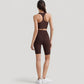 Scoop Neck Sports Bra Top with Wide Straps and Soft Stretch Fit