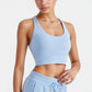Scoop Neck Sports Bra Top with Wide Straps and Soft Stretch Fit