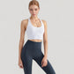 Scoop Neck Sports Bra Top with Wide Straps and Soft Stretch Fit