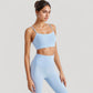 Spaghetti Strap Scoop Neck Sports Bra Top with Lightweight Stretch Fabric