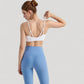 Spaghetti Strap Scoop Neck Sports Bra Top with Lightweight Stretch Fabric