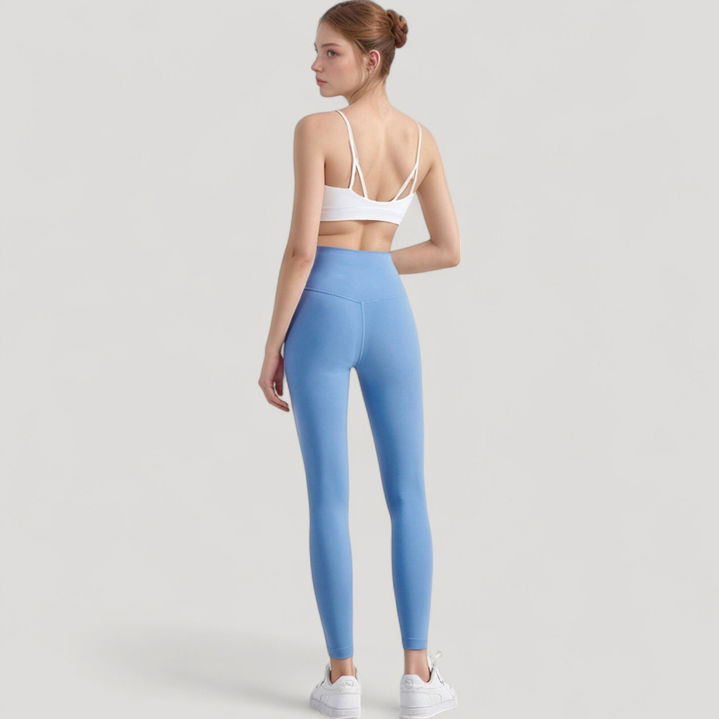 Spaghetti Strap Scoop Neck Sports Bra Top with Lightweight Stretch Fabric