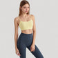 Spaghetti Strap Scoop Neck Sports Bra Top with Lightweight Stretch Fabric