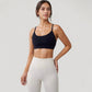 Seamless Scoop Neck Sports Bra with Thin Adjustable Straps and Soft Stretch Fabric