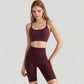 Seamless Scoop Neck Sports Bra with Thin Adjustable Straps and Soft Stretch Fabric