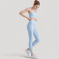 Seamless Scoop Neck Sports Bra with Thin Adjustable Straps and Soft Stretch Fabric