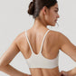 Seamless Scoop Neck Sports Bra with Thin Adjustable Straps and Soft Stretch Fabric