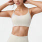 Seamless Scoop Neck Sports Bra with Thin Adjustable Straps and Soft Stretch Fabric