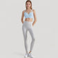 V-Neck Double Strap Sports Bra Top with Lightweight Stretch Fabric and Soft Support