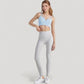 V-Neck Double Strap Sports Bra Top with Lightweight Stretch Fabric and Soft Support