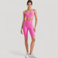 V-Neck Double Strap Sports Bra Top with Lightweight Stretch Fabric and Soft Support