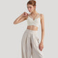 V-Neck Double Strap Sports Bra Top with Lightweight Stretch Fabric and Soft Support