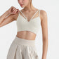 V-Neck Double Strap Sports Bra Top with Lightweight Stretch Fabric and Soft Support