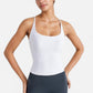 Fitted Square Neck Tank Top with Built-In Bra and Racerback Design for Active and Casual Comfort