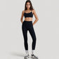 Scoop Neck Sports Bra Top with Adjustable Thin Straps and Seamless Lightweight Fabric