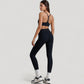 Scoop Neck Sports Bra Top with Adjustable Thin Straps and Seamless Lightweight Fabric