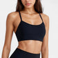 Scoop Neck Sports Bra Top with Adjustable Thin Straps and Seamless Lightweight Fabric
