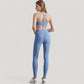 Scoop Neck Sports Bra Top with Adjustable Thin Straps and Seamless Lightweight Fabric