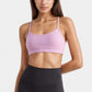 Scoop Neck Sports Bra Top with Adjustable Thin Straps and Seamless Lightweight Fabric