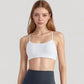Scoop Neck Sports Bra Top with Adjustable Thin Straps and Seamless Lightweight Fabric