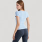 Short Sleeve Fitted Crew Neck Top with Stretch Fabric for a Sleek and Comfortable Everyday Look