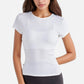 Short Sleeve Fitted Crew Neck Top with Stretch Fabric for a Sleek and Comfortable Everyday Look