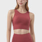 High Neck Longline Sports Bra with Wide Straps and Keyhole Back for Stylish Medium Support