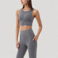 High Neck Longline Sports Bra with Wide Straps and Keyhole Back for Stylish Medium Support