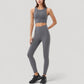 High Neck Longline Sports Bra with Wide Straps and Keyhole Back for Stylish Medium Support