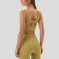 High Neck Longline Sports Bra with Wide Straps and Keyhole Back for Stylish Medium Support