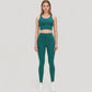 Scoop Neck Longline Sports Bra with Wide Shoulder Straps and Deep V-Back Design