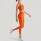 Strappy V Neck Sports Bra Top with Wide Shoulder Bands and Soft Stretch Fabric