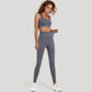 Seamless Racerback Sports Bra with Ribbed Hem and Scoop Neckline for Medium Support