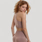 Seamless Racerback Sports Bra with Ribbed Hem and Scoop Neckline for Medium Support