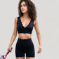 Scalloped High Waist Athletic Shorts with Soft Stretch Fabric and Seamless Waistband