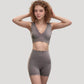 Scalloped High Waist Athletic Shorts with Soft Stretch Fabric and Seamless Waistband