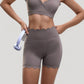 Scalloped High Waist Athletic Shorts with Soft Stretch Fabric and Seamless Waistband