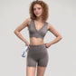 Scalloped High Waist Athletic Shorts with Soft Stretch Fabric and Seamless Waistband