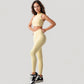 High Neck Scallop Edge Sports Bra with Sleeveless Cut and Stylish Back Detailing for Light Activity