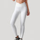 High Waist Crossover Leggings with V-Waistband and Full-Length Stretch Fit for Active or Casual Wear