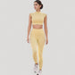 Scallop Edge High Neck Cropped Top with Cap Sleeves and Open Back Detail
