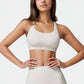 Wide Strap Square Neck Sports Bra Top with Sculpted Seam Detail and Cropped Fit