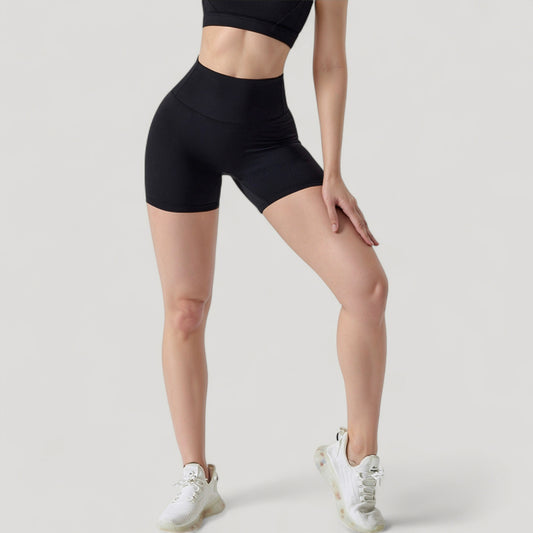 High Waist Compression Athletic Shorts with Supportive Stretch Fit and Streamlined Seams
