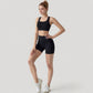 High Waist Compression Athletic Shorts with Supportive Stretch Fit and Streamlined Seams