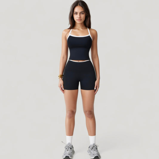 High Waist Athletic Shorts with Stretch Fabric and Contour Fit Waistband