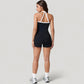 High Waist Athletic Shorts with Stretch Fabric and Contour Fit Waistband