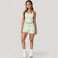 High Waist Athletic Shorts with Stretch Fabric and Contour Fit Waistband