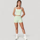 High Waist Athletic Shorts with Stretch Fabric and Contour Fit Waistband